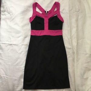 Pink and black dress with cut out details - small